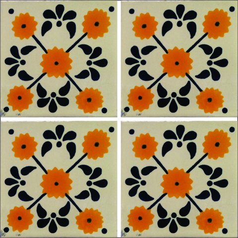 TALAVERA TILES / Talavera Tile 4x4 inch (90 pieces) - Style AZ005 / These beatiful handpainted Mexican Talavera tiles will give a colorful decorative touch to your bathrooms, vanities, window surrounds, fireplaces and more.