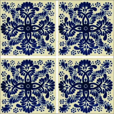TALAVERA TILES / Talavera Tile 4x4 inch (90 pieces) - Style AZ007 / These beatiful handpainted Mexican Talavera tiles will give a colorful decorative touch to your bathrooms, vanities, window surrounds, fireplaces and more.