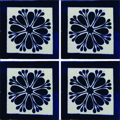 TALAVERA TILES / Talavera Tile 4x4 inch (90 pieces) - Style AZ018 / These beatiful handpainted Mexican Talavera tiles will give a colorful decorative touch to your bathrooms, vanities, window surrounds, fireplaces and more.