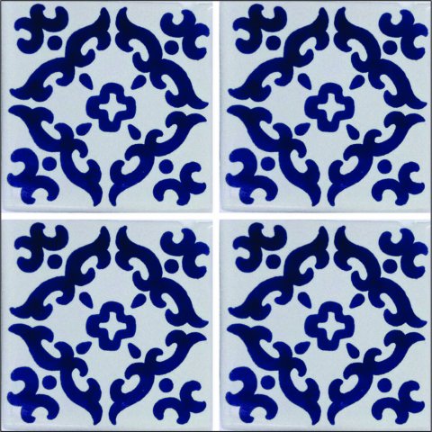 TALAVERA TILES / Talavera Tile 4x4 inch (90 pieces) - Style AZ034 / These beatiful handpainted Mexican Talavera tiles will give a colorful decorative touch to your bathrooms, vanities, window surrounds, fireplaces and more.