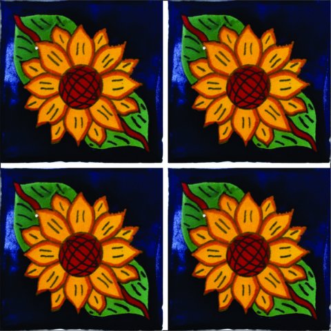 TALAVERA TILES / Talavera Tile 4x4 inch (90 pieces) - Style AZ055 / These beatiful handpainted Mexican Talavera tiles will give a colorful decorative touch to your bathrooms, vanities, window surrounds, fireplaces and more.