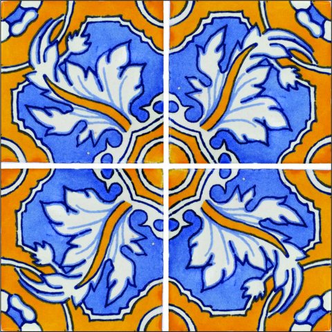 TALAVERA TILES / Talavera Tile 4x4 inch (90 pieces) - Style AZ089 / These beatiful handpainted Mexican Talavera tiles will give a colorful decorative touch to your bathrooms, vanities, window surrounds, fireplaces and more.