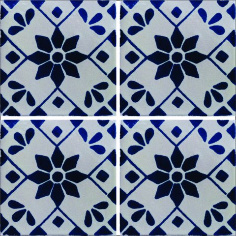 TALAVERA TILES / Talavera Tile 4x4 inch (90 pieces) - Style AZ105 / These beatiful handpainted Mexican Talavera tiles will give a colorful decorative touch to your bathrooms, vanities, window surrounds, fireplaces and more.