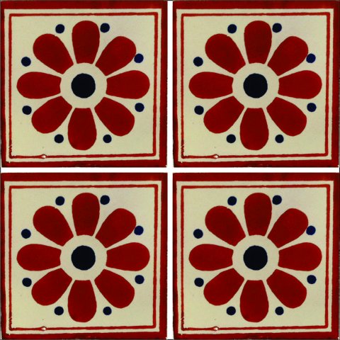 TALAVERA TILES / Talavera Tile 4x4 inch (90 pieces) - Style AZ145 / These beatiful handpainted Mexican Talavera tiles will give a colorful decorative touch to your bathrooms, vanities, window surrounds, fireplaces and more.