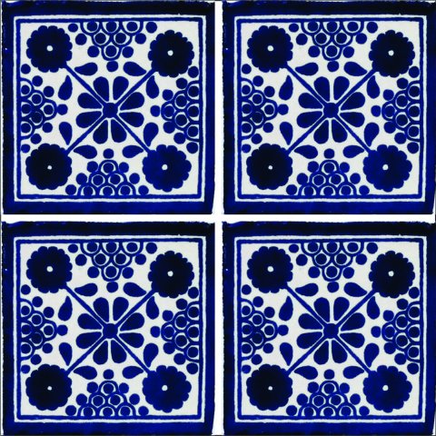 TALAVERA TILES / Talavera Tile 4x4 inch (90 pieces) - Style AZ149 / These beatiful handpainted Mexican Talavera tiles will give a colorful decorative touch to your bathrooms, vanities, window surrounds, fireplaces and more.
