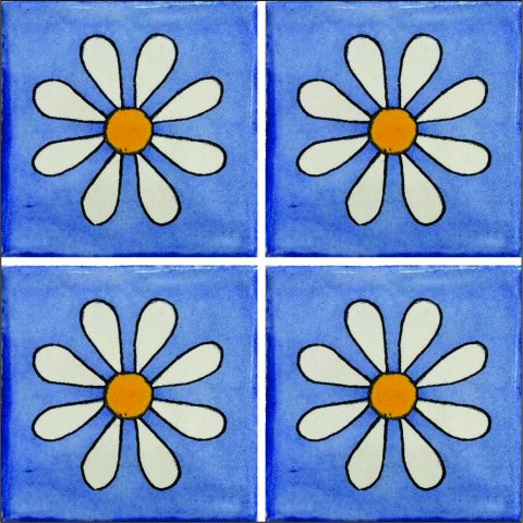 TALAVERA TILES / Talavera Tile 4x4 inch (90 pieces) - Style AZ155 / These beatiful handpainted Mexican Talavera tiles will give a colorful decorative touch to your bathrooms, vanities, window surrounds, fireplaces and more.
