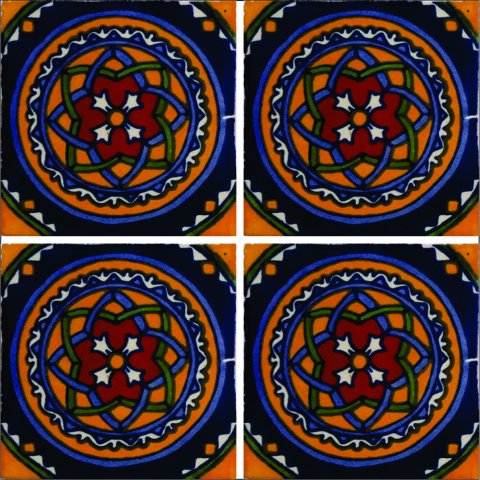 TALAVERA TILES / Talavera Tile 4x4 inch (90 pieces) - Style AZ164 / These beatiful handpainted Mexican Talavera tiles will give a colorful decorative touch to your bathrooms, vanities, window surrounds, fireplaces and more.