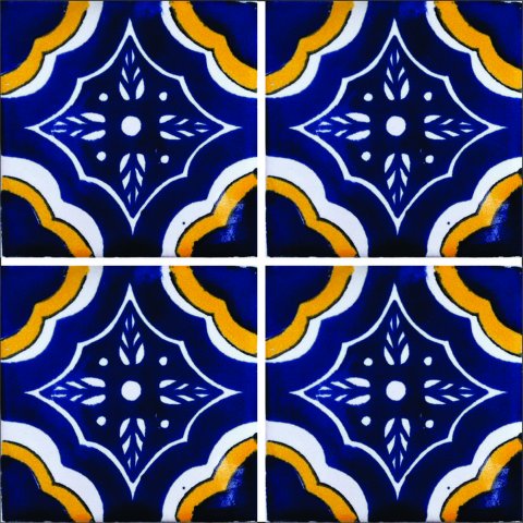 TALAVERA TILES / Talavera Tile 4x4 inch (90 pieces) - Style AZ040 / These beatiful handpainted Mexican Talavera tiles will give a colorful decorative touch to your bathrooms, vanities, window surrounds, fireplaces and more.