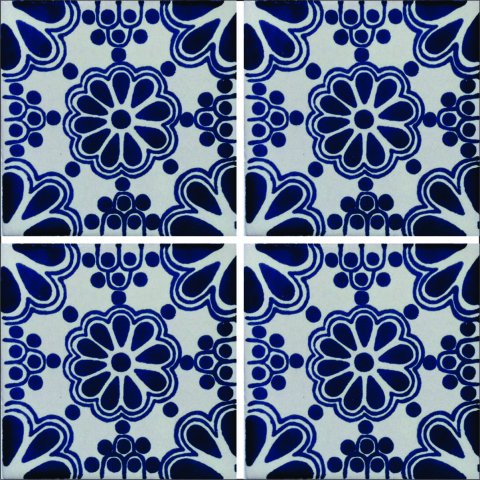 TALAVERA TILES / Talavera Tile 4x4 inch (90 pieces) - Style AZ045 / These beatiful handpainted Mexican Talavera tiles will give a colorful decorative touch to your bathrooms, vanities, window surrounds, fireplaces and more.