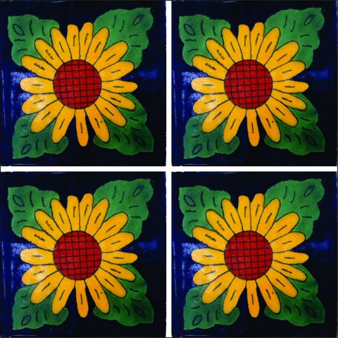 TALAVERA TILES / Talavera Tile 4x4 inch (90 pieces) - Style AZ047 / These beatiful handpainted Mexican Talavera tiles will give a colorful decorative touch to your bathrooms, vanities, window surrounds, fireplaces and more.