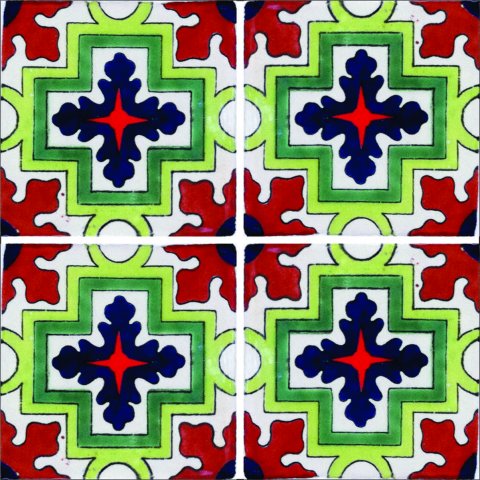 TALAVERA TILES / Talavera Tile 4x4 inch (90 pieces) - Style AZ115 / These beatiful handpainted Mexican Talavera tiles will give a colorful decorative touch to your bathrooms, vanities, window surrounds, fireplaces and more.