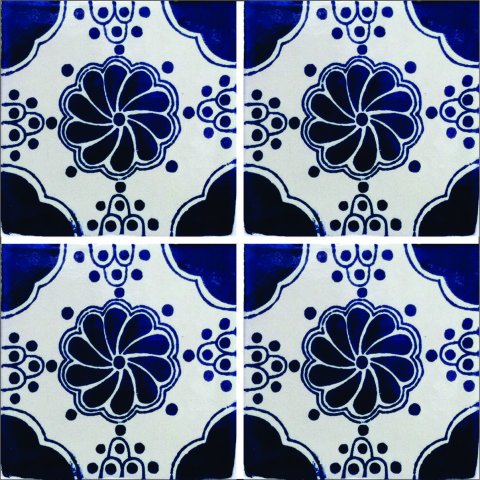 TALAVERA TILES / Talavera Tile 4x4 inch (90 pieces) - Style AZ122 / These beatiful handpainted Mexican Talavera tiles will give a colorful decorative touch to your bathrooms, vanities, window surrounds, fireplaces and more.