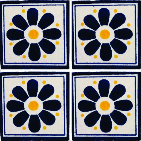 TALAVERA TILES / Talavera Tile 4x4 inch (90 pieces) - Style AZ146 / These beatiful handpainted Mexican Talavera tiles will give a colorful decorative touch to your bathrooms, vanities, window surrounds, fireplaces and more.