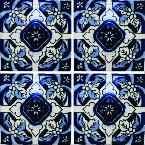 TALAVERA TILES / Talavera Tile 4x4 inch (90 pieces) - Style AZ172 / These beatiful handpainted Mexican Talavera tiles will give a colorful decorative touch to your bathrooms, vanities, window surrounds, fireplaces and more.