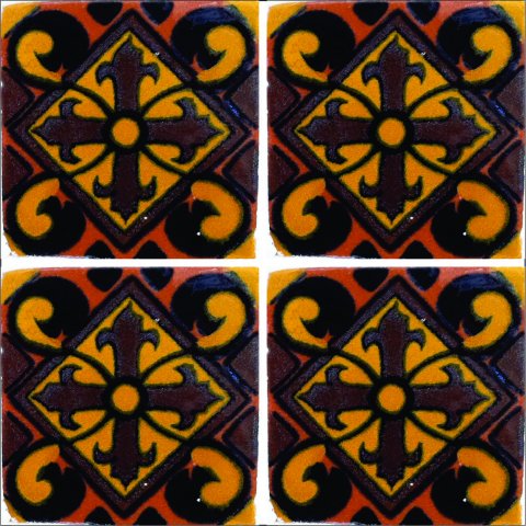 TALAVERA TILES / Talavera Tile 4x4 inch (90 pieces) - Style AZ180 / These beatiful handpainted Mexican Talavera tiles will give a colorful decorative touch to your bathrooms, vanities, window surrounds, fireplaces and more.
