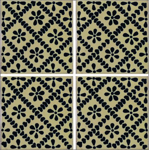TALAVERA TILES / Talavera Tile 4x4 inch (90 pieces) - Style AZ183 / These beatiful handpainted Mexican Talavera tiles will give a colorful decorative touch to your bathrooms, vanities, window surrounds, fireplaces and more.