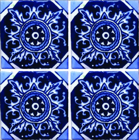 TALAVERA TILES / Talavera Tile 4x4 inch (90 pieces) - Style AZ191 / These beatiful handpainted Mexican Talavera tiles will give a colorful decorative touch to your bathrooms, vanities, window surrounds, fireplaces and more.